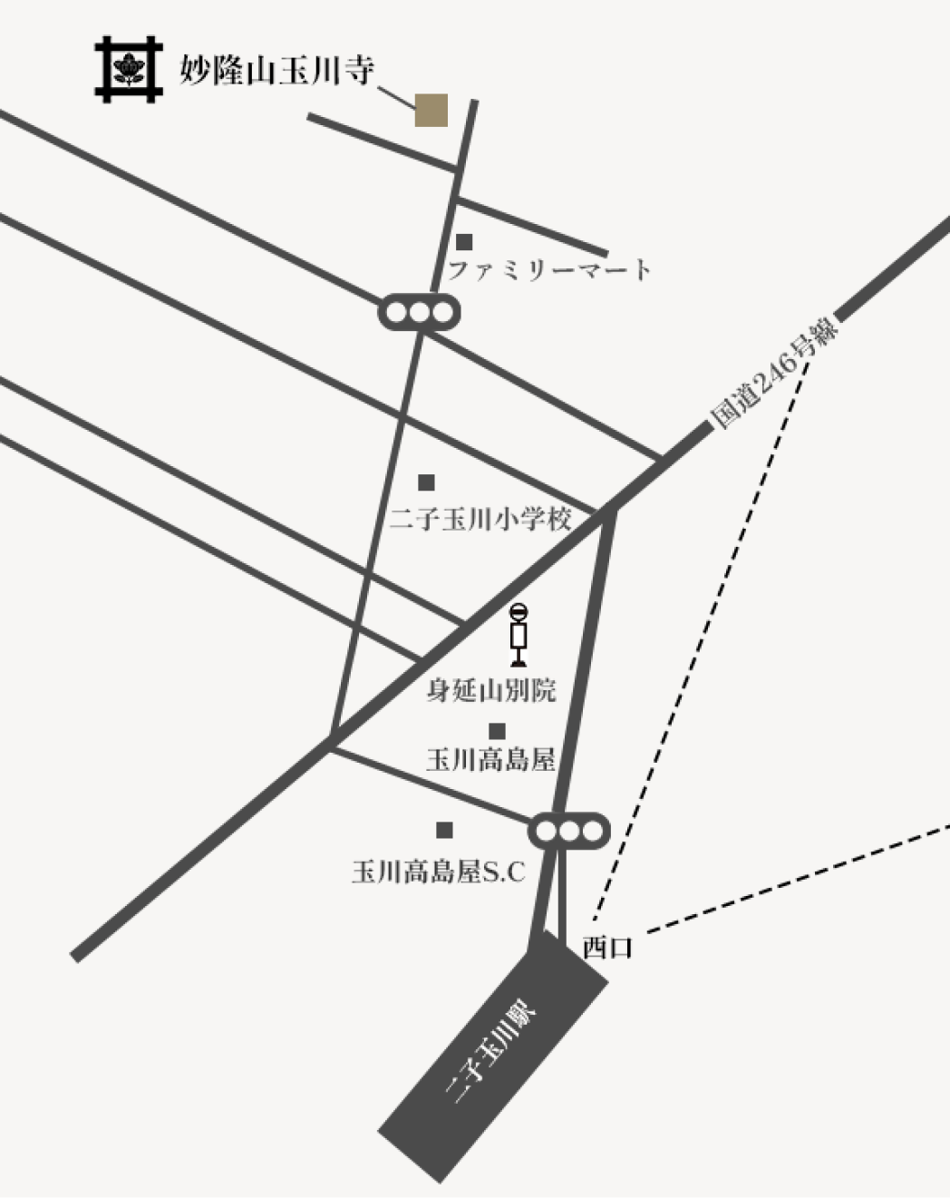 玉川寺までの地図